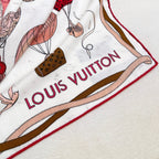 LV urkish Hot Air Balloon Scarf 140cm Red Colorful Cashmere 971099