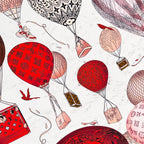 LV urkish Hot Air Balloon Scarf 140cm Red Colorful Cashmere 971099