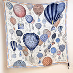 LV urkish Hot Air Balloon Scarf 140cm Blue Colorful Cashmere 971100