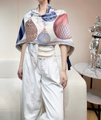 LV urkish Hot Air Balloon Scarf 140cm Blue Colorful Cashmere 971100