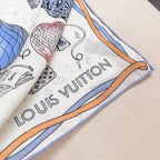 LV urkish Hot Air Balloon Scarf 140cm Blue Colorful Cashmere 971100