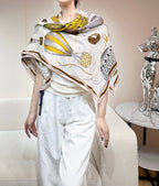 LV urkish Hot Air Balloon Scarf 140cm Yellow Colorful Cashmere 971101