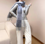 Loewe Scarf 180CM  Light Blue Gray Wool Cashmere 968613