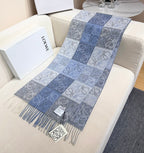 Loewe Scarf 180CM  Light Blue Gray Wool Cashmere 968613