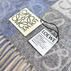 Loewe Scarf 180CM  Light Blue Gray Wool Cashmere 968613