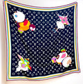 LV x TM SUPERFLAT 140cm Black Multicolor Silk Wool 978740