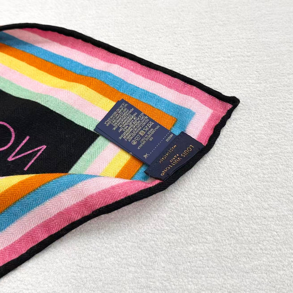 LV x TM SUPERFLAT 140cm Black Multicolor Silk Wool 978740