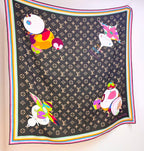 LV x TM SUPERFLAT 140cm Brown Multicolor Silk Wool 978741