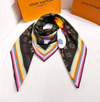 LV x TM SUPERFLAT 140cm Brown Multicolor Silk Wool 978741