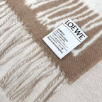 Loewe Scarf 180CM Beige White Cashmere 962789