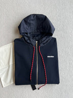 Miu Miu 25 Drawstring Jacket Navy Blue Cotton