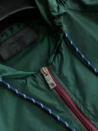 Prada 25 Hooded Jacket Turquoise Polyester