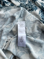 CD 25 Pattern Printed Suspender Dress White Blue Cotton Polyester
