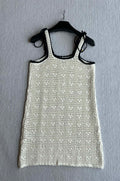 Celine 25 Hollow Camisole Dress White Cotton