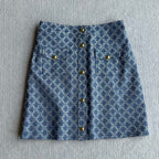 Celine 25 Skirt Blue Triacetate Polyester 275778