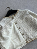 CC 25 Two-way Jacket White Wool Silk