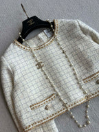 CC 25 Two-way Jacket White Wool Silk