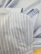 Miumiu 2025 Striped Short Shirt Blue Cotton