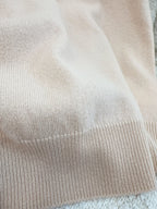 Miu Miu 25 Striped Polo Short-sleeved Sweatshirt Beige Cashmere