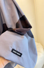 Miu Miu 25 Floral Fluffy Skirt Gray Cotton