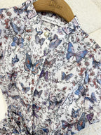 CD 2025 Butterfly Floral Print Dress Multicolor Cotton