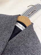 CD 25 Floral V-neck Jacket Gray Cotton