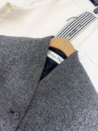 CD 25 Floral V-neck Jacket Gray Cotton