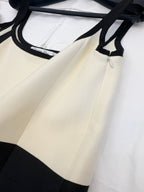 CD 25 Suspender Skirt Black Beige Silk Wool
