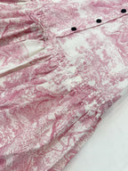 CD 25 Jouy Print Sleeveless Dress Pink Silk Cotton
