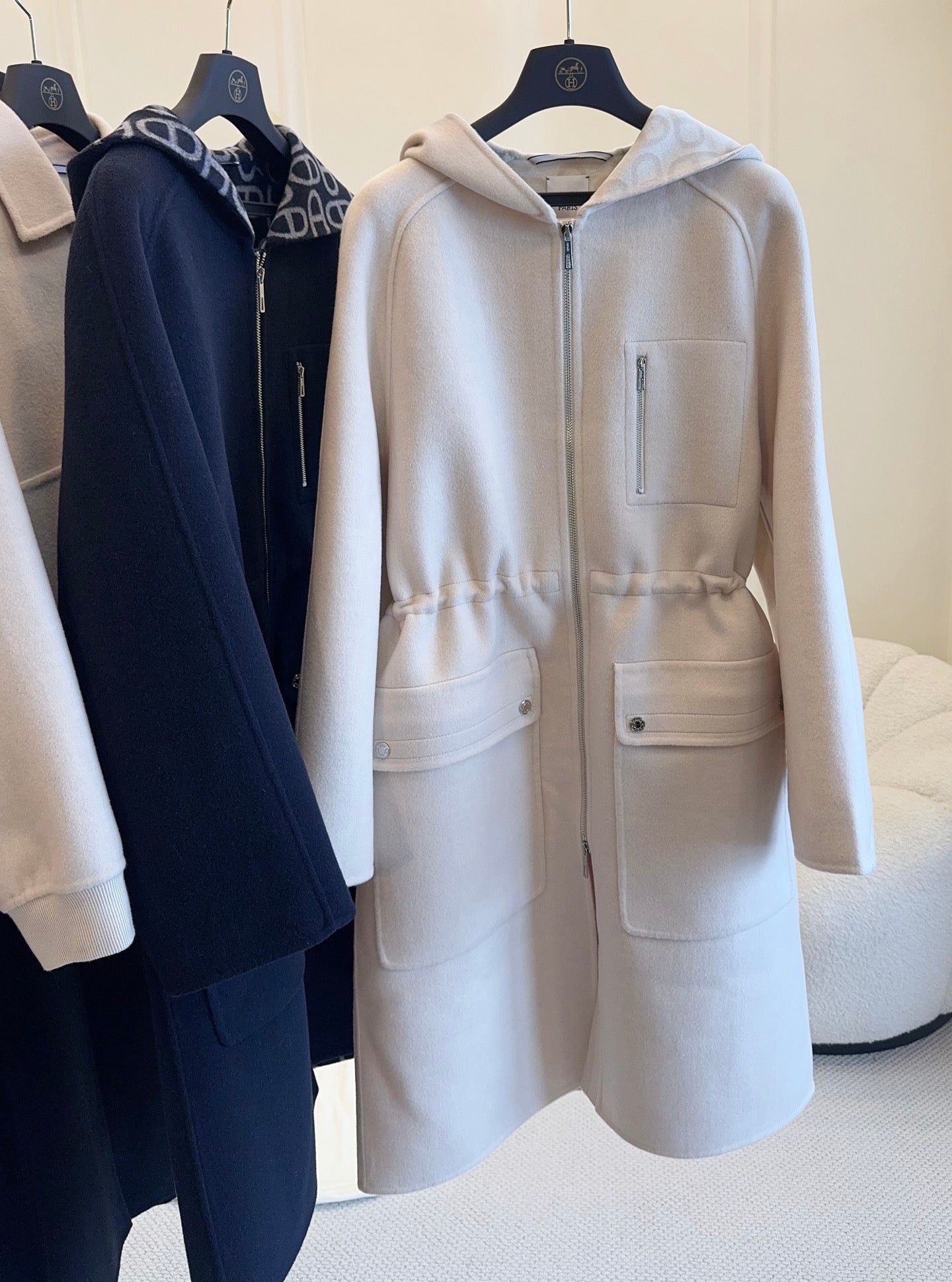 HM 25 Long Coat Cashmere Embroidered Leather 264291