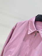 Prada 25 Zippered Collar Jacket Pink Cotton 311514