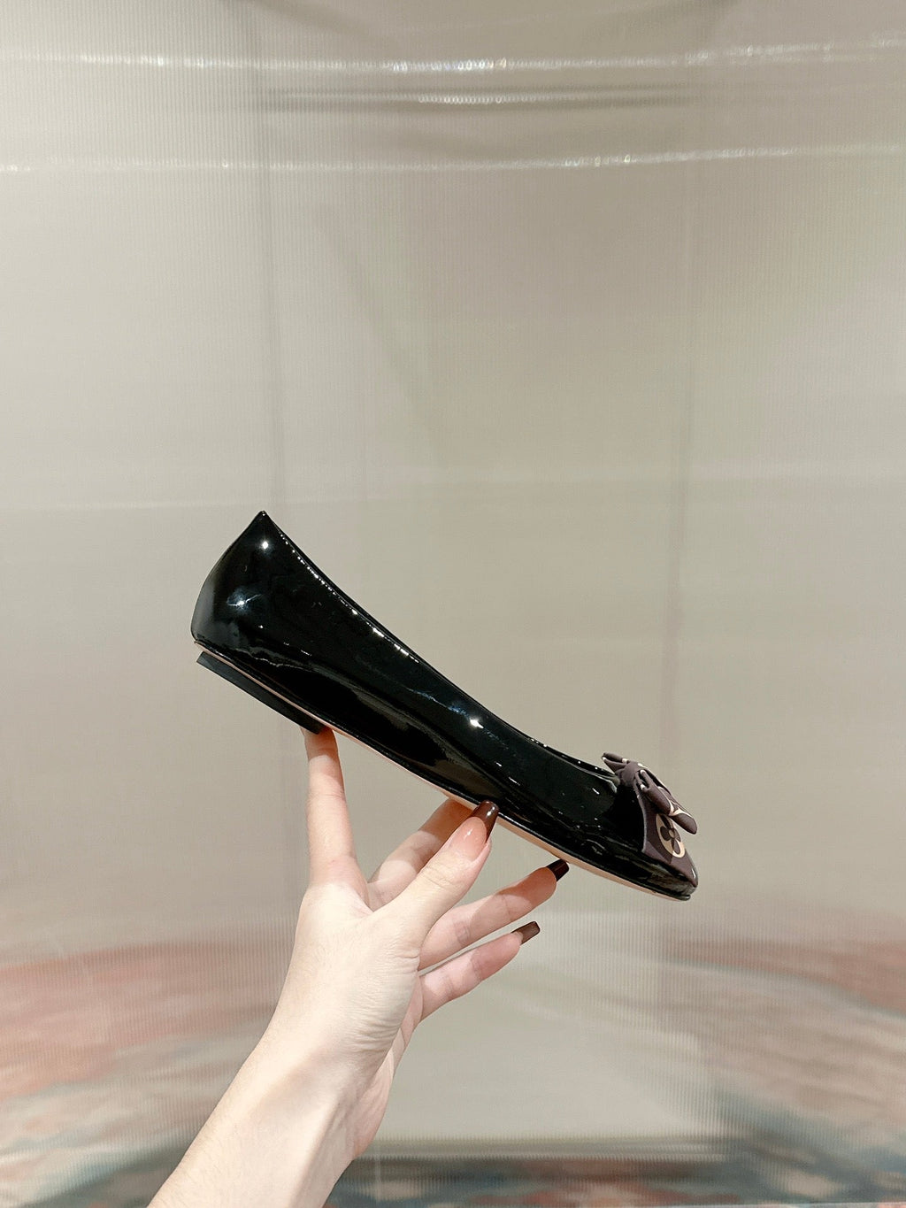LV Popi Flat Ballerina Black Cowhide