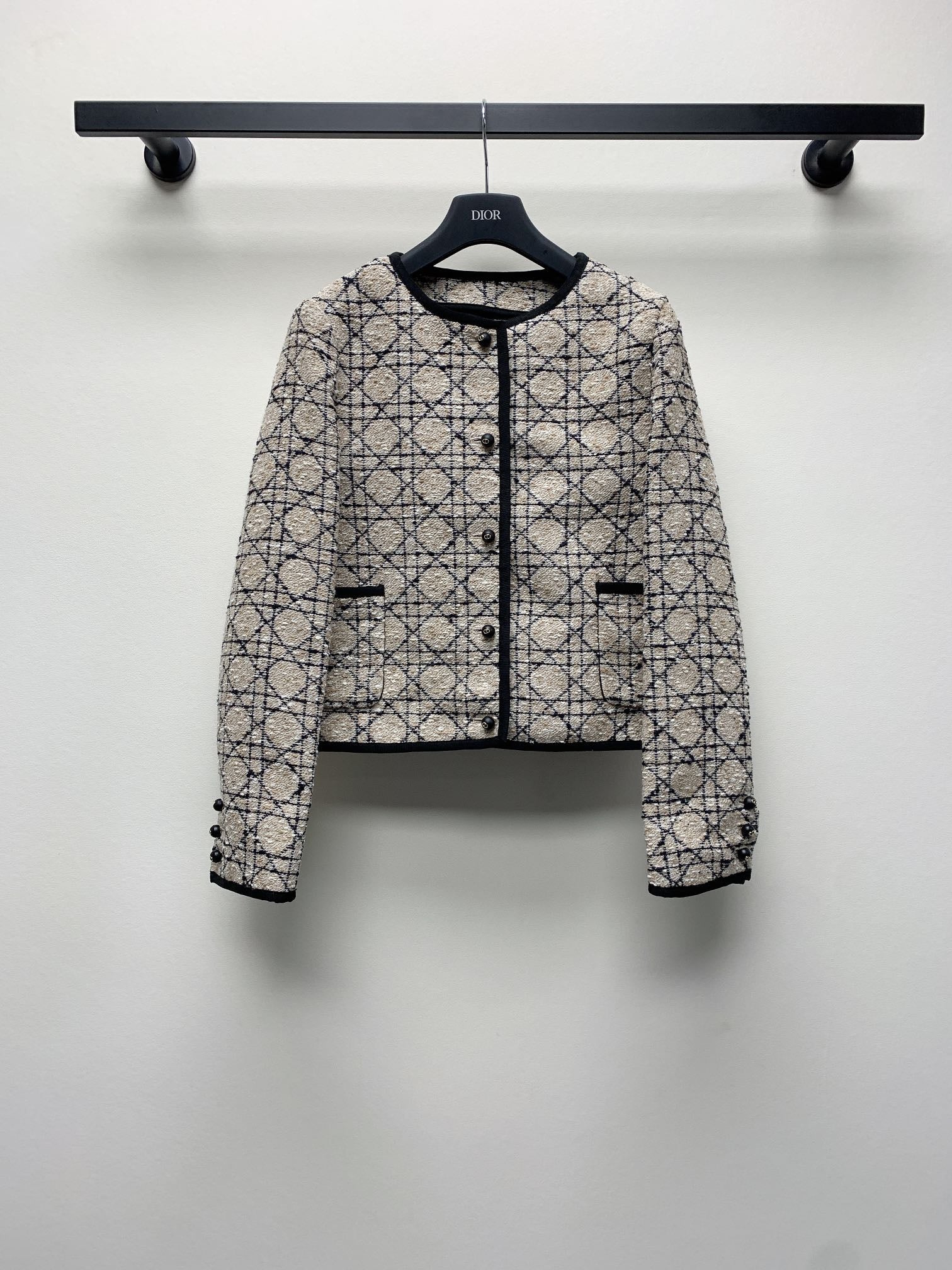 CD 25 Plaid Jacket Set Beige Mix Black 261589