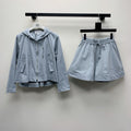 Loewe 25 Hooded Jacket Set Dusky Blue Polyester 274362