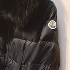 Moncler 25 Long Down Jacket With Rabbit Fur Collar 289112
