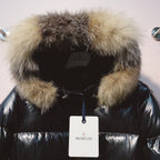 Moncler 25 Long Down Jacket Glossy Black Polyester 289151