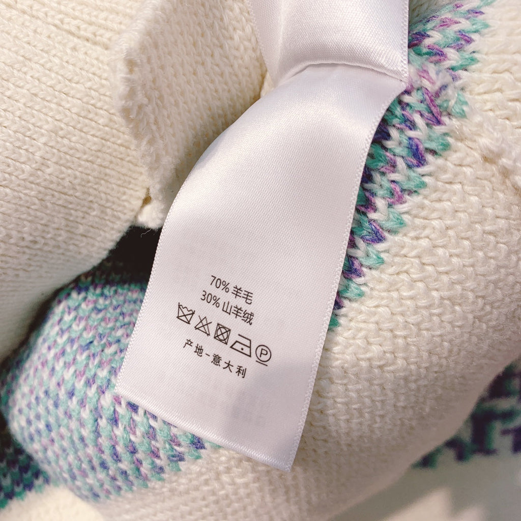 CD 25 Cardigan Cream Purple Wool 296065