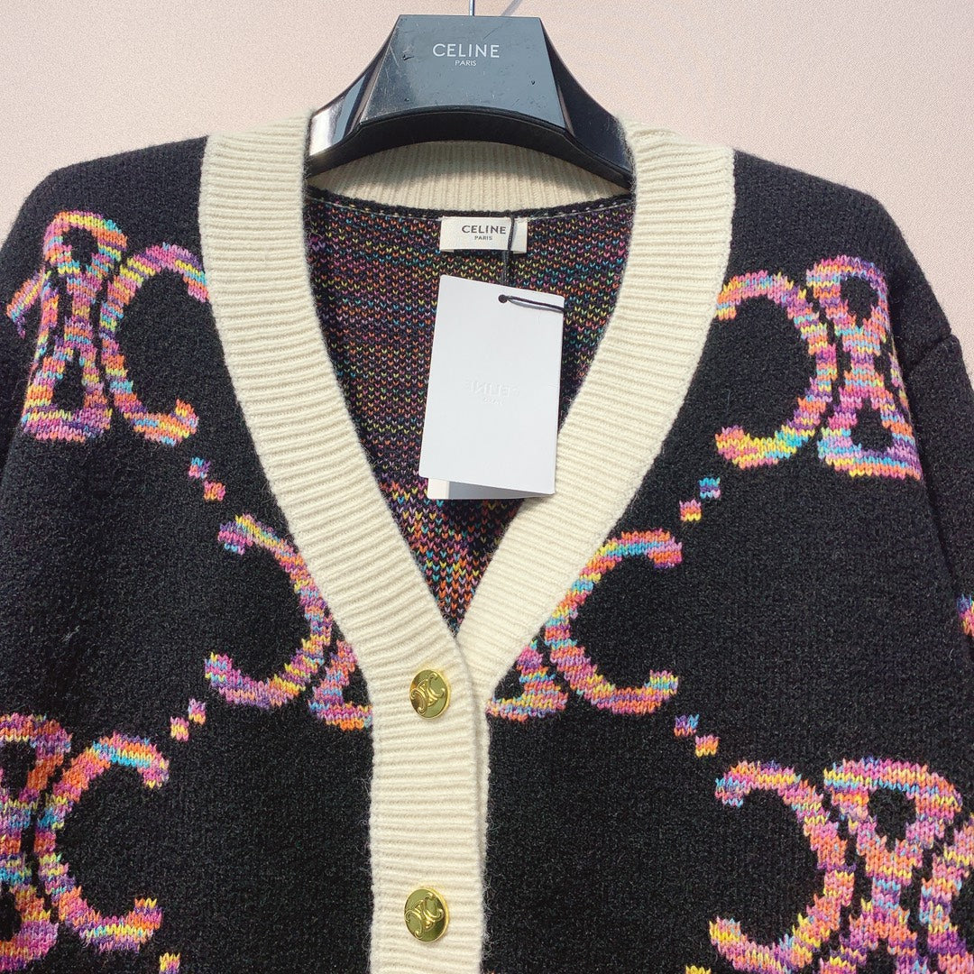 Celine 25 Cardigan Multicolor Wool 301603
