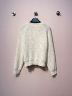 Celine 25 Flower Cardigan Cream Pink Wool