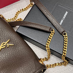 YSL Handbag 28 Brown Pattern Lambskin