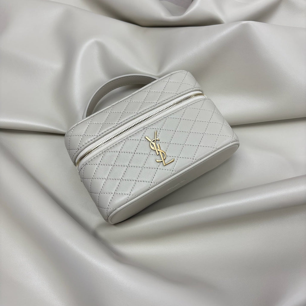YSL Gaby Vanity Bag 18 Light Beige Quilted Calfskin