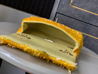 CC 25S Flap Bag 20cm Yellow Fringed Sequin Calfskin