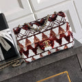 Chanel 2026 Flap Bag 20cm Red mix White Sequin Leather