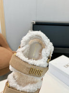 CD Dioract Sandal Beige Suede Wool 529373