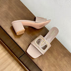 Vlogo Cut-Out 60 Sandal Rose Cannelle Calfskin