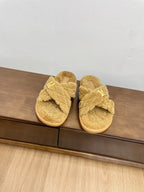 LV Bliss Comfort Mule Brown Yellow Wool