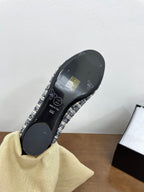 CC Mary Jane Black Tweed Farbic And Cowhide
