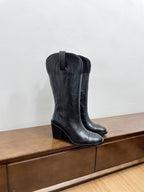 CC High Boots 70mm Black Calfskin