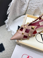 VT 26s Slingback 60 Dark Beige Burgundy Lambskin 611370