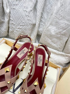 VT 26s Slingback 60 Dark Beige Burgundy Lambskin 611370